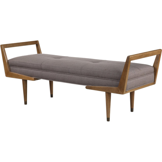 Waylon Bench by Uttermost. Made from birch wood, plywood, fabic, metal, foam in a modern style.