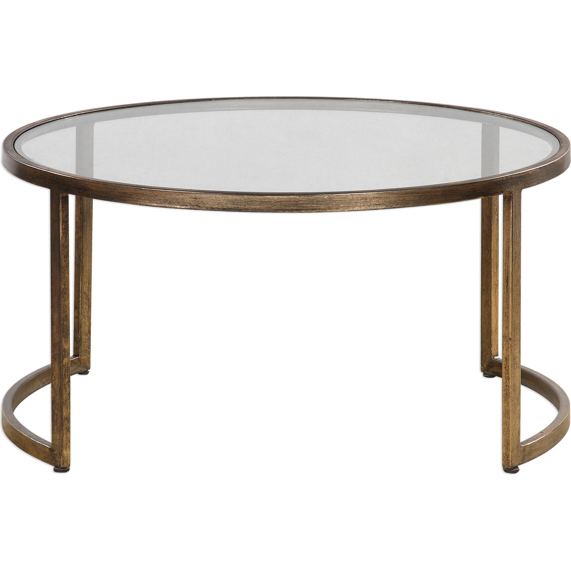 Rhea Nested Coffee Tables (Set of 2) by Uttermost. Made from metal, glass in a modern style.