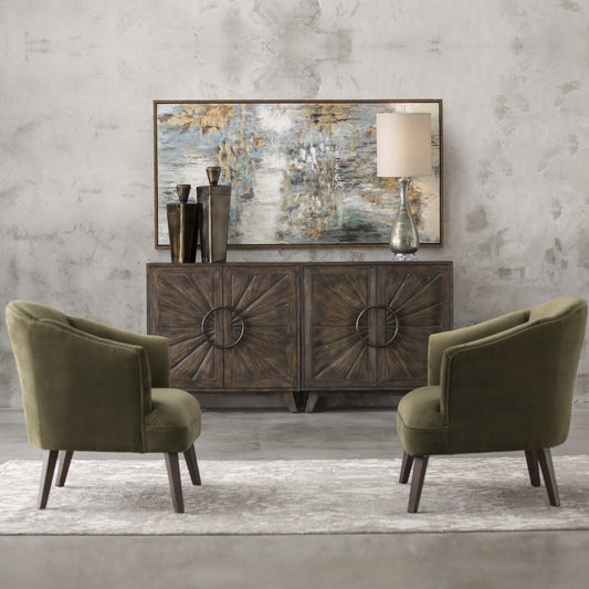 Conroy Chair by Uttermost. Made from birch wood, fabric, foam, plywood in a transitional style.