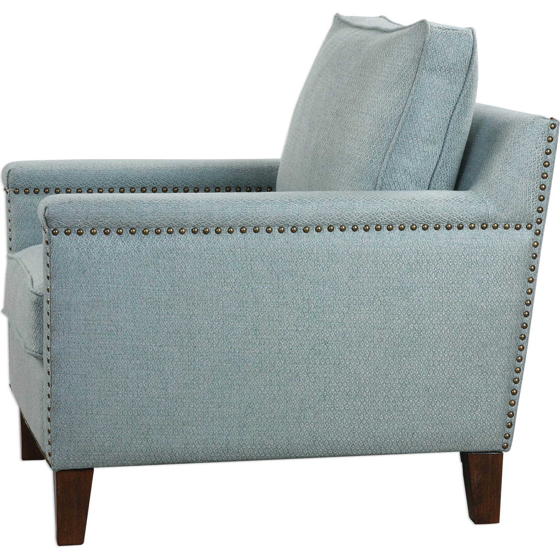 Charlotta Accent Chair by Uttermost. Made from fabric, plywood, oak, foam in a cottage & farmhouse style.