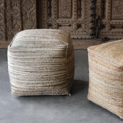 Shiro Pouf by Uttermost. Made from hemp in a modern style.