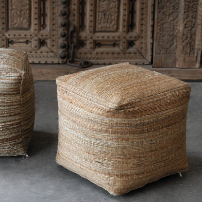 Shiro Pouf by Uttermost. Made from hemp in a modern style.