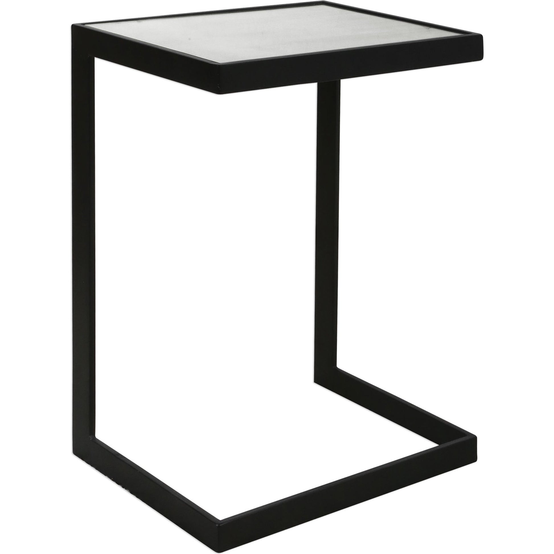 Windell Cantilever Side Table by Uttermost. Made from iron, mirror in a modern style.