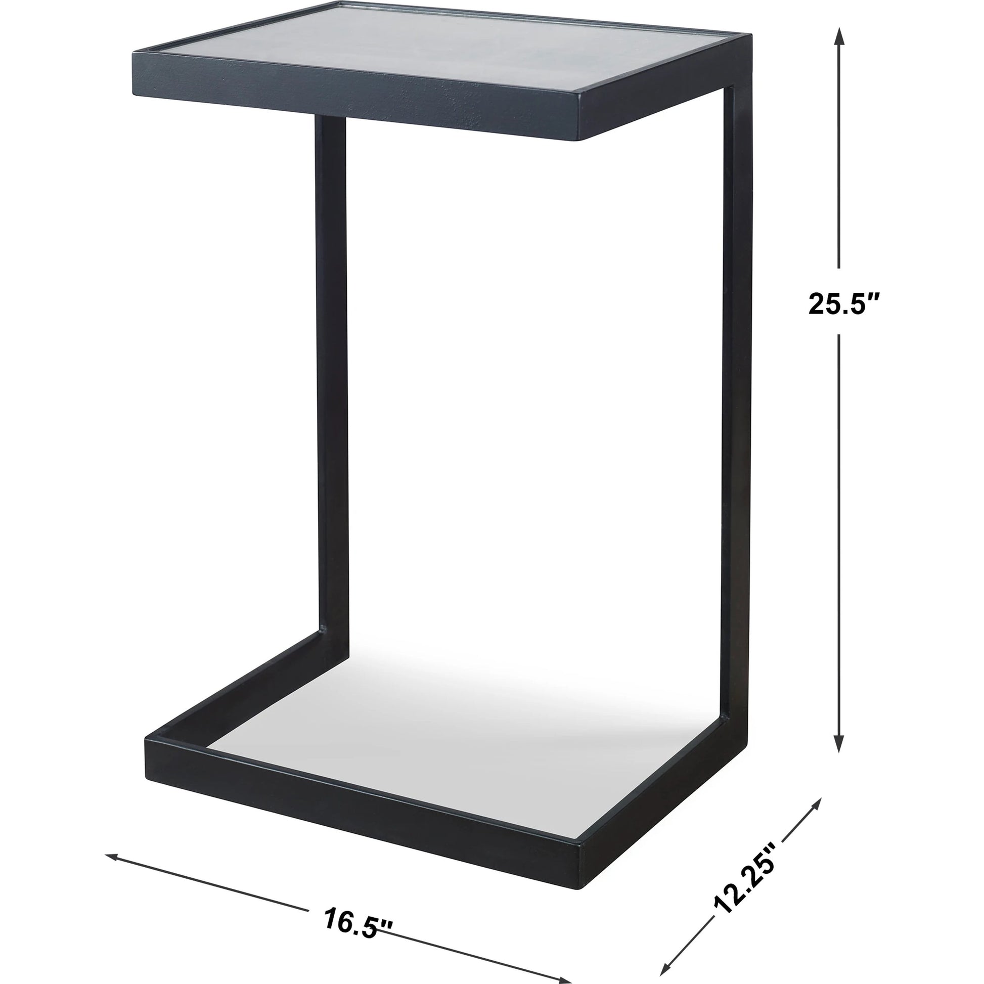 Windell Cantilever Side Table by Uttermost. Made from iron, mirror in a modern style.