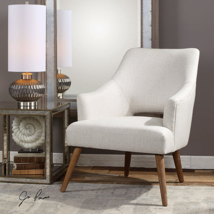 Dree Retro Accent Chair by Uttermost. Made from plywood, rubber wood, foam, fabric in a modern style.