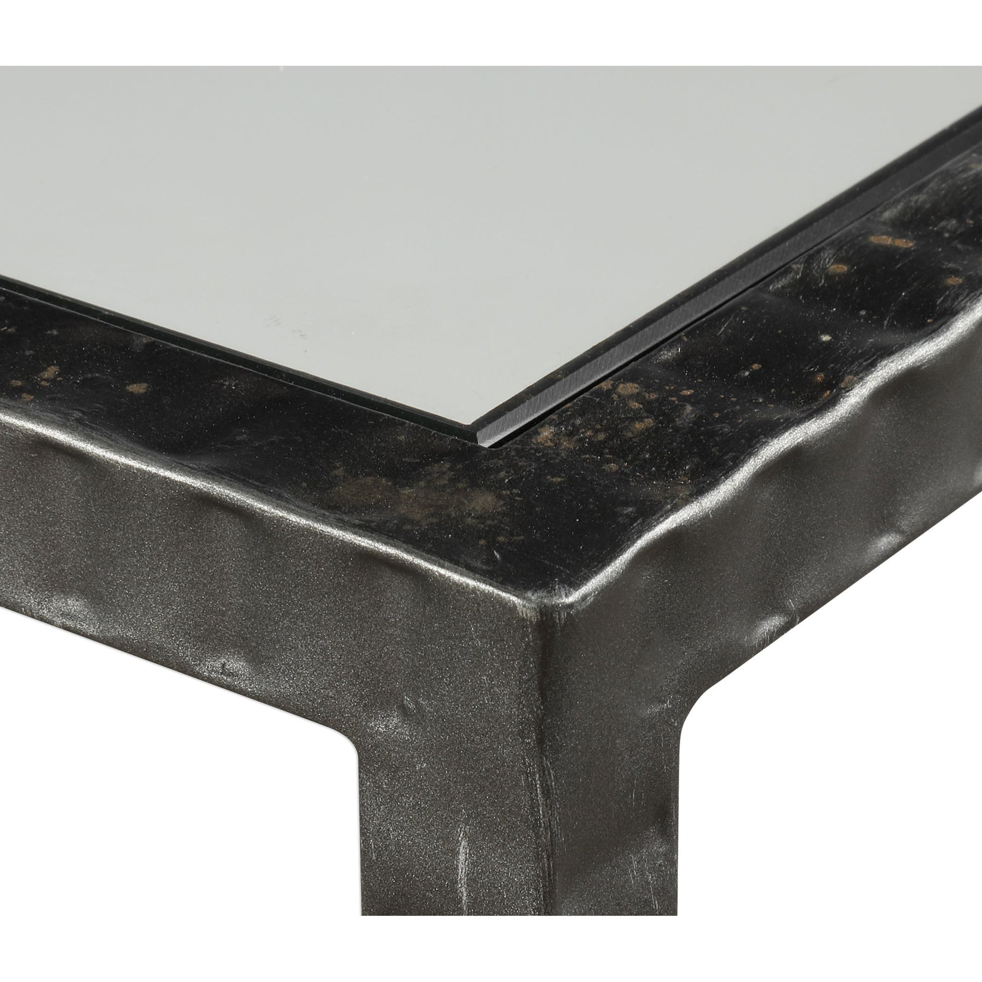 Leo Industrial Console Table by Uttermost. Made from iron, glass in a modern style.