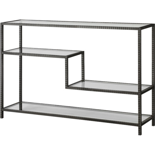Leo Industrial Console Table by Uttermost. Made from iron, glass in a modern style.