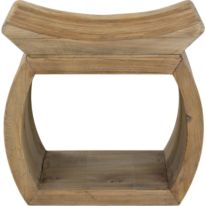 Connor Elm Accent Stool by Uttermost. Made from reclaim elm wood in a cottage & farmhouse style.