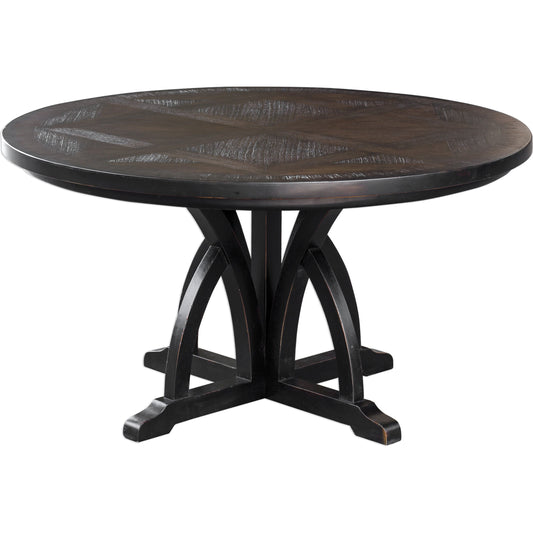 Maiva Dining Table by Uttermost in black. Made from mango wood with mdf carb phase 2 in a transitional style.