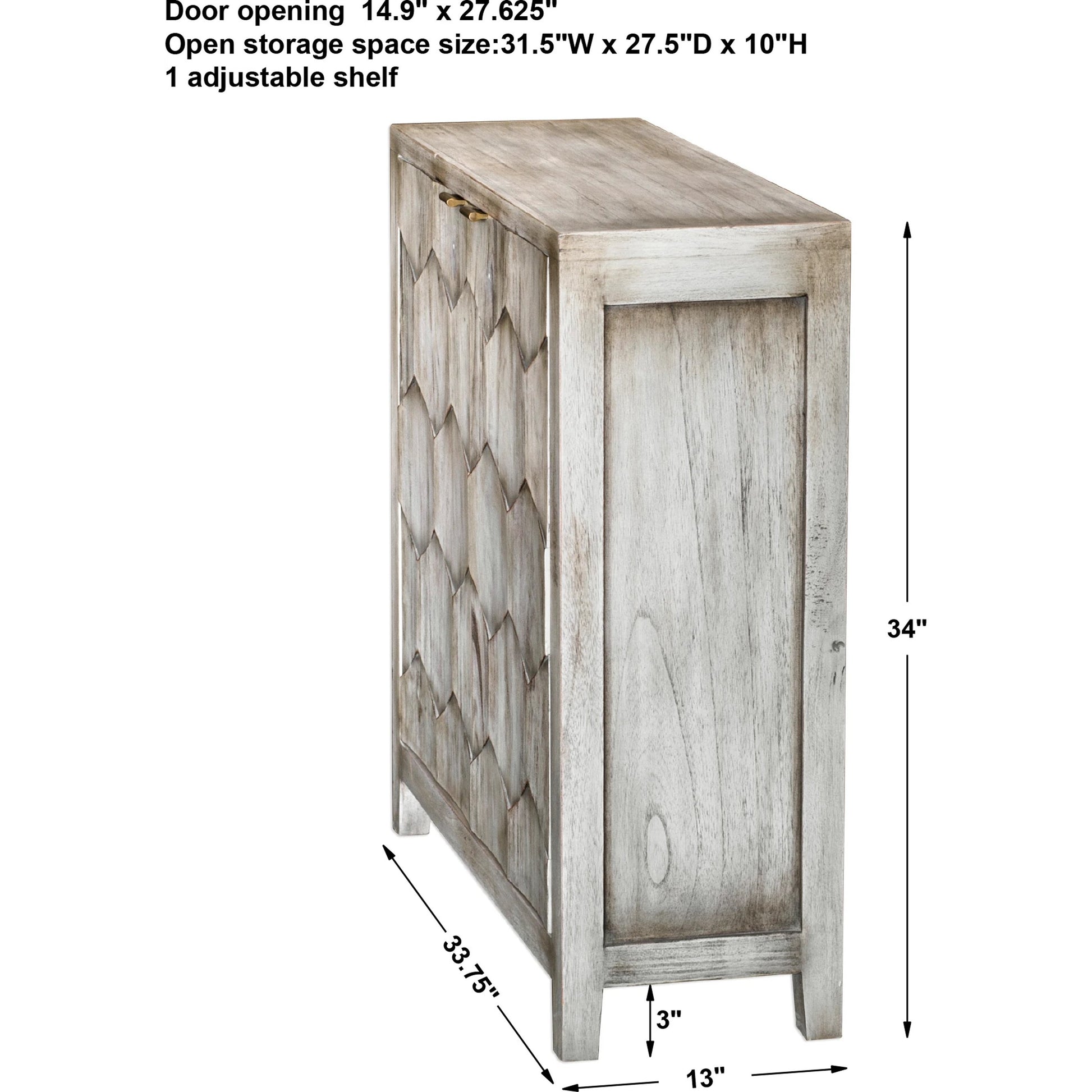 Catori Smoked Ivory Console Cabinet by Uttermost. Made from mdf carb phase 2 with mahogany wood in a eclectic & global style.