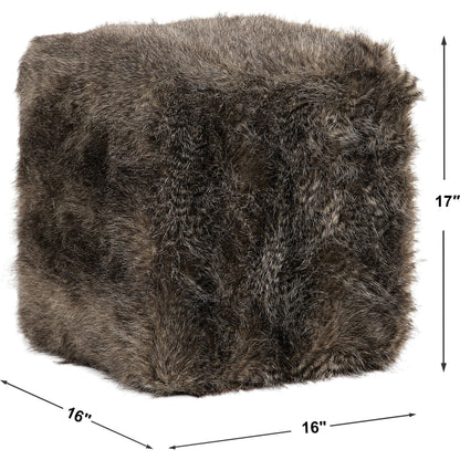 Jayna Fur Ottoman by Uttermost. Made from mdf, faux fur, foam in a modern style.