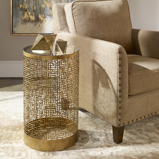 Algernon Accent Table by Uttermost. Made from iron, glass in a eclectic & global style.
