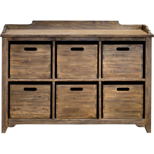 Ardusin Driftwood Hobby Cupboard by Uttermost. Made from mdf, plywood carb p2 with javawood, albazia on drawer in a cottage & farmhouse style.