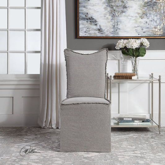Narissa Armless Chair by Uttermost. Made from fabric in a cottage & farmhouse style.