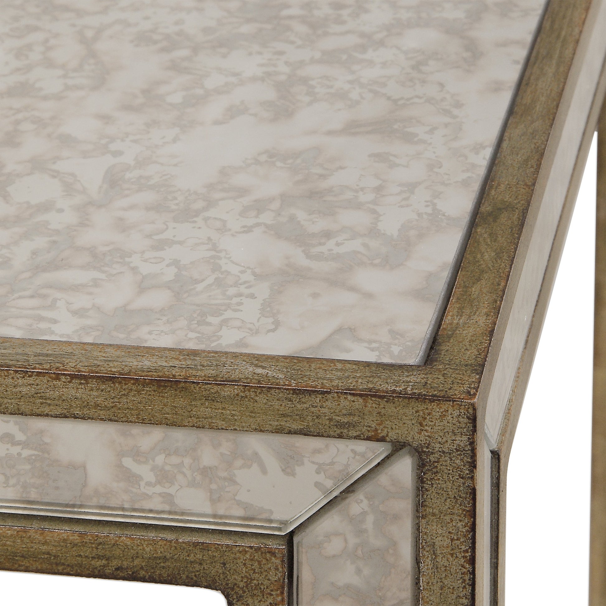 Julie Mirrored End Table by Uttermost. Made from mdf, wood in a transitional style.