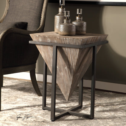 Bertrand Wood Accent Table by Uttermost. Made from iron, fir, mdf in a modern style.