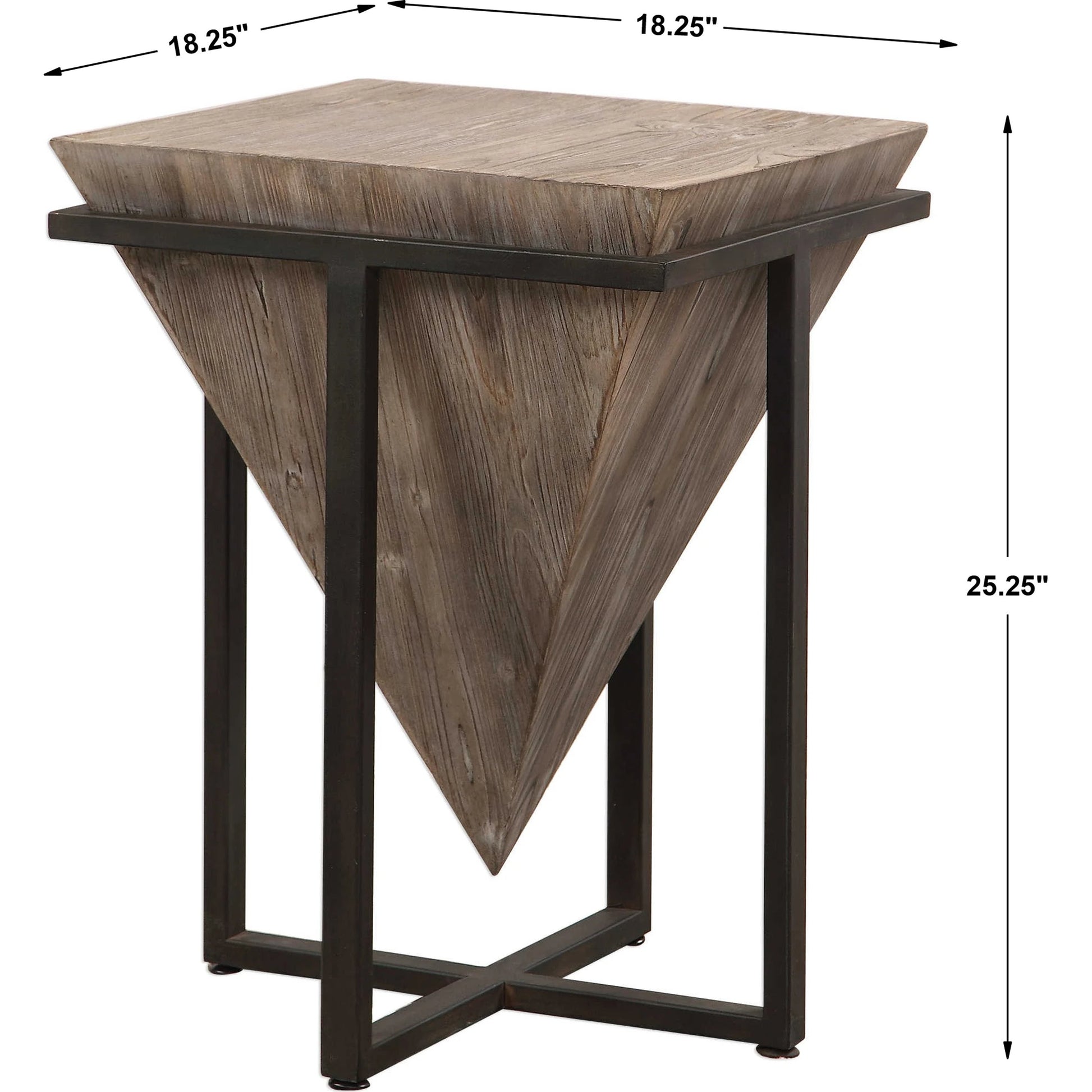 Bertrand Wood Accent Table by Uttermost. Made from iron, fir, mdf in a modern style.