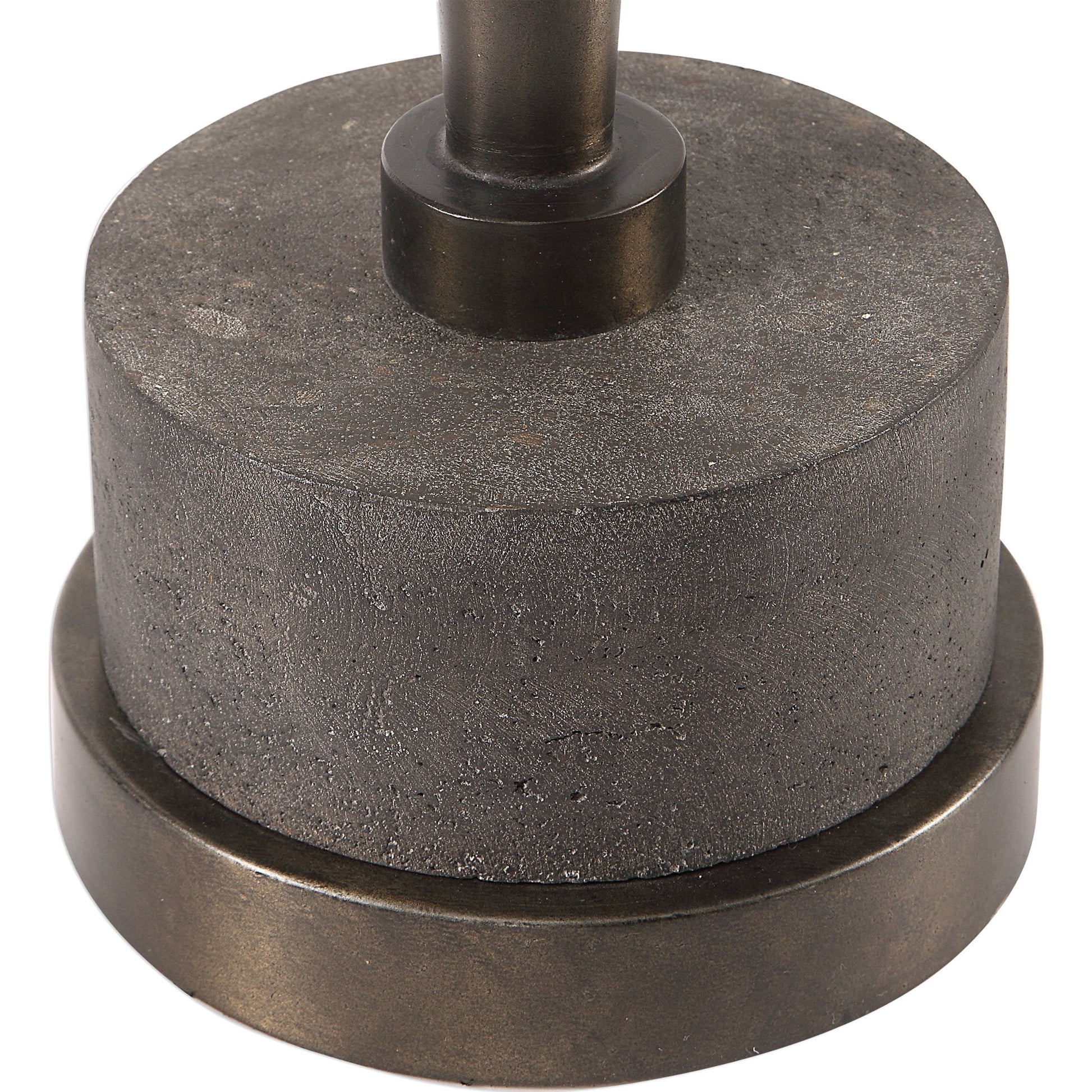 Masika Accent Table by Uttermost in bronze. Made from concrete, metal in a modern style.