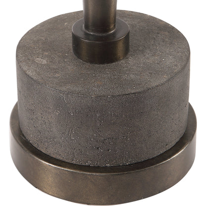 Masika Accent Table by Uttermost in bronze. Made from concrete, metal in a modern style.