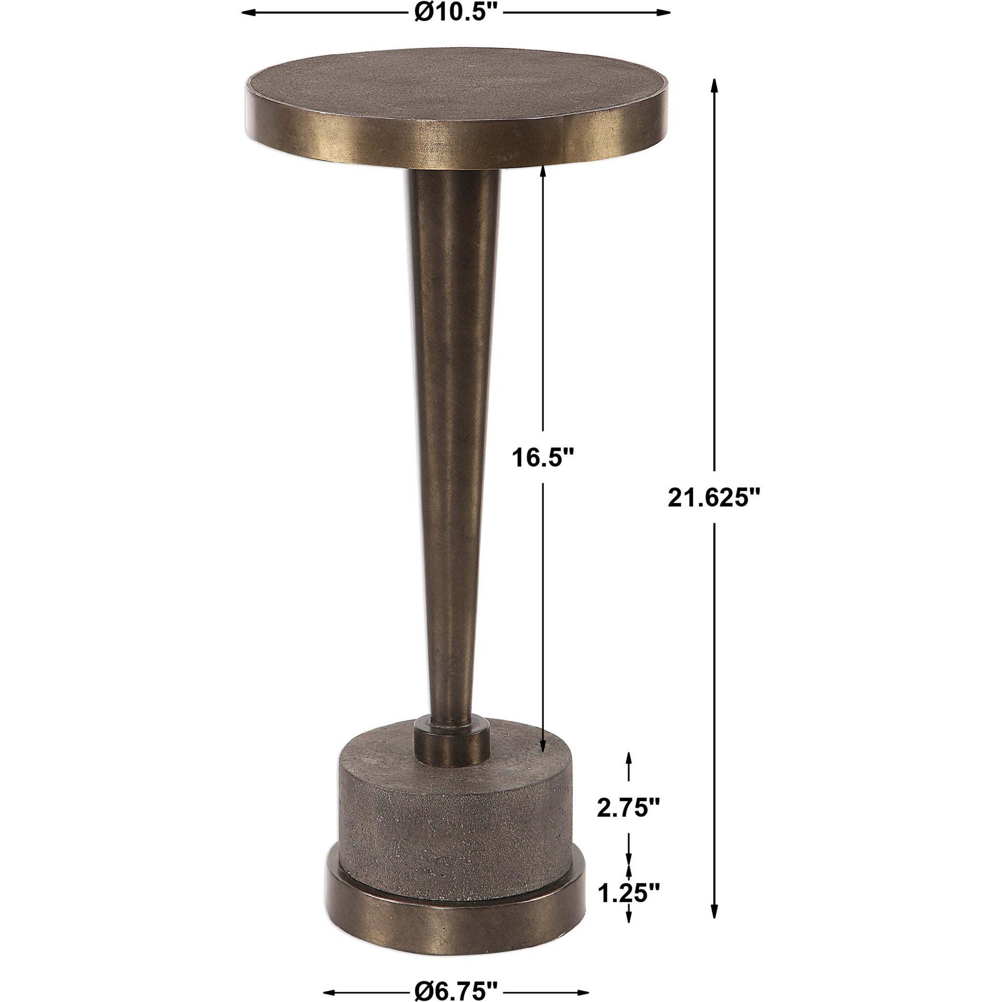 Masika Accent Table by Uttermost in bronze. Made from concrete, metal in a modern style.