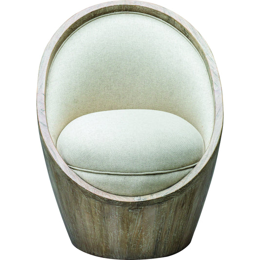 Noemi Morden Accent Chair by Uttermost. Made from mahogany wood with foam, fabric in a coastal style.
