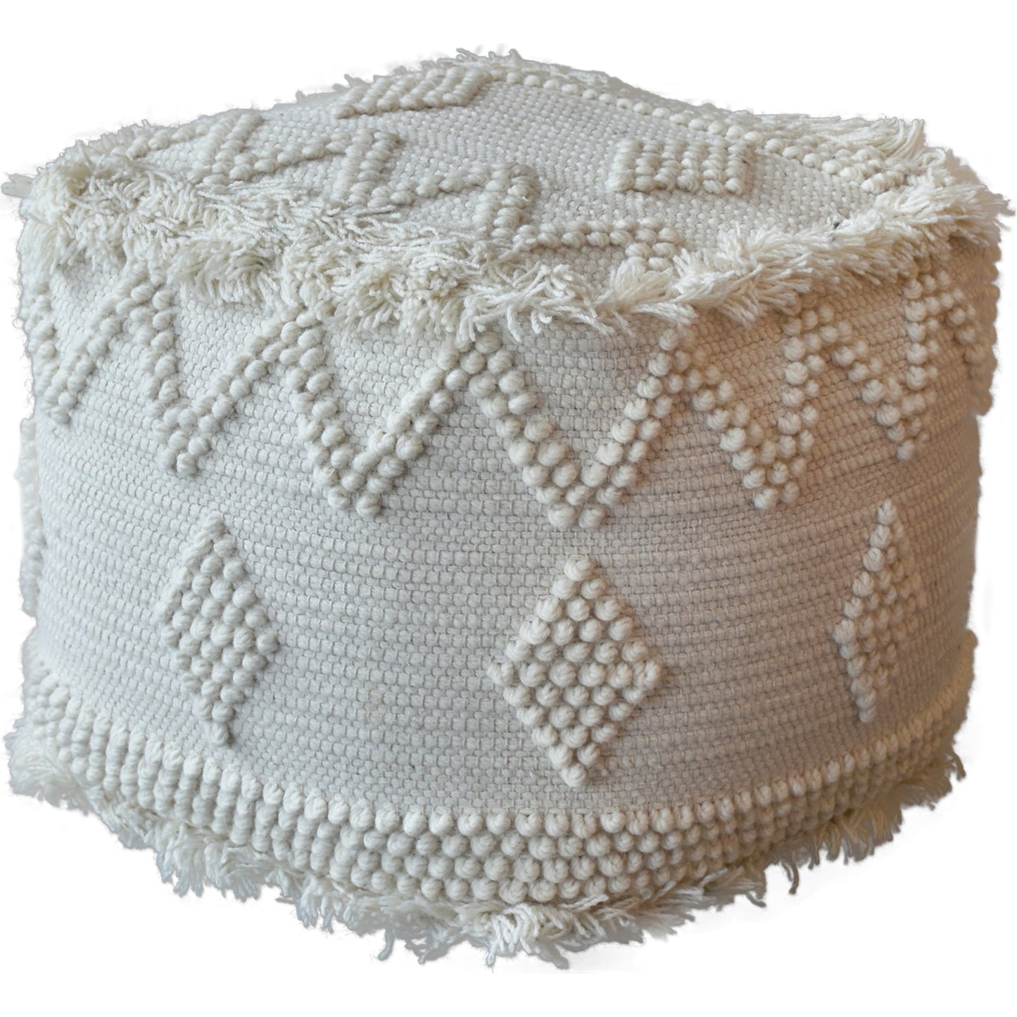 001 S-328960 | Primary Silo | Uriah Ivory Pouf by Uttermost. Made from wool, cotton in a eclectic & global style.