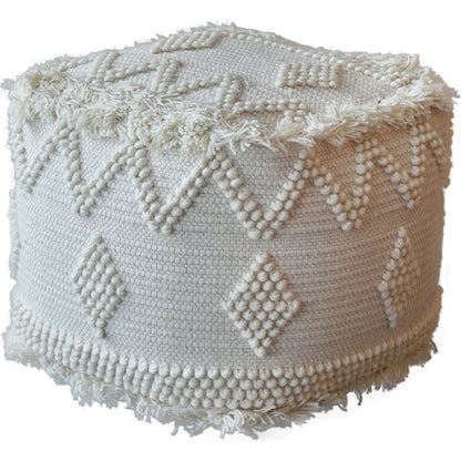 Uriah Ivory Pouf by Uttermost. Made from wool, cotton in a eclectic & global style.