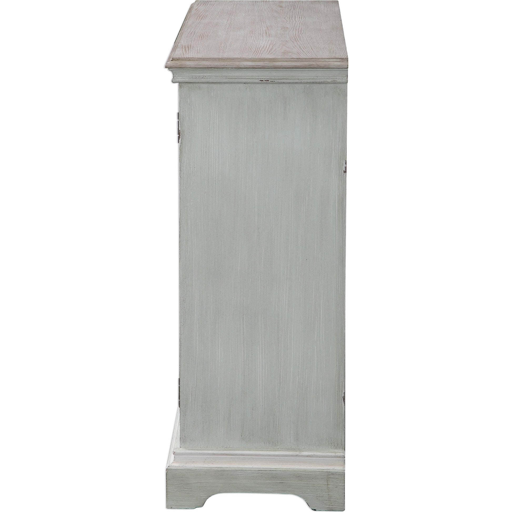 Sophie Cabinet by Uttermost. Made from alm veneer, mdf, linen in a cottage & farmhouse style.