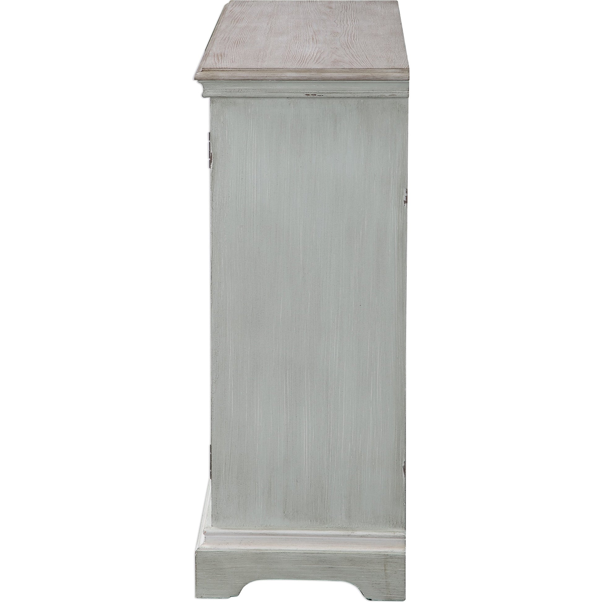 Sophie Cabinet by Uttermost. Made from alm veneer, mdf, linen in a cottage & farmhouse style.