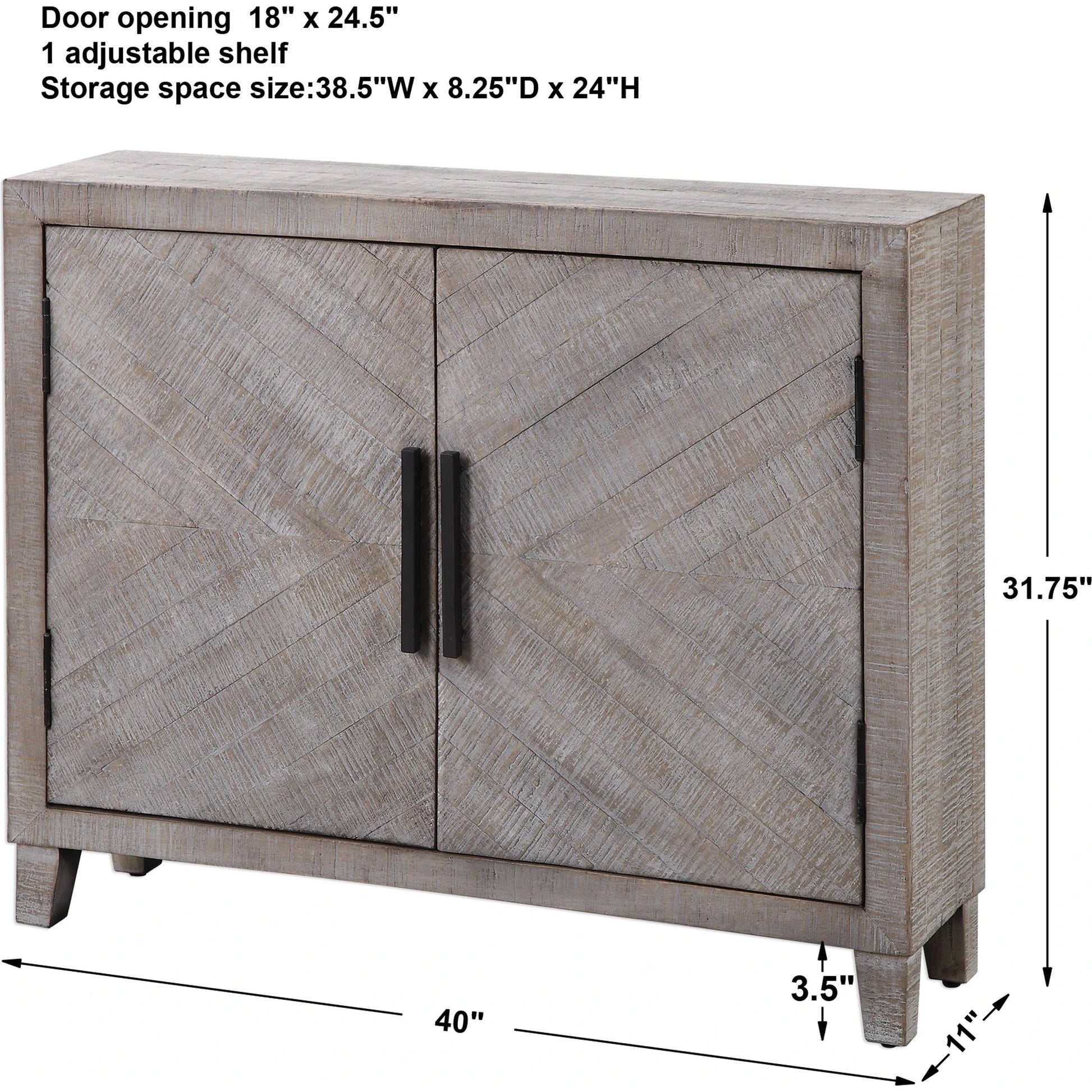Adalind White Washed Accent Cabinet by Uttermost in white. Made from fir wood, iron, mdf in a modern style.