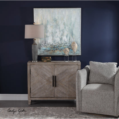 Adalind White Washed Accent Cabinet by Uttermost in white. Made from fir wood, iron, mdf in a modern style.