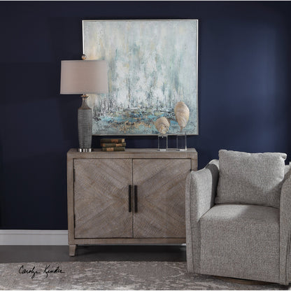 Adalind White Washed Accent Cabinet by Uttermost in white. Made from fir wood, iron, mdf in a modern style.
