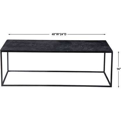 Coreene Coffee Table by Uttermost in aged black, antique bronze. Made from aluminum, iron in a modern style.