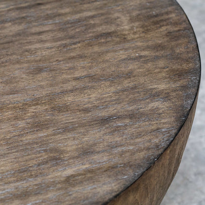 Lark Round Wood Coffee Table by Uttermost. Made from mdf carb phase 2 with javawood, resin in a eclectic & global style.