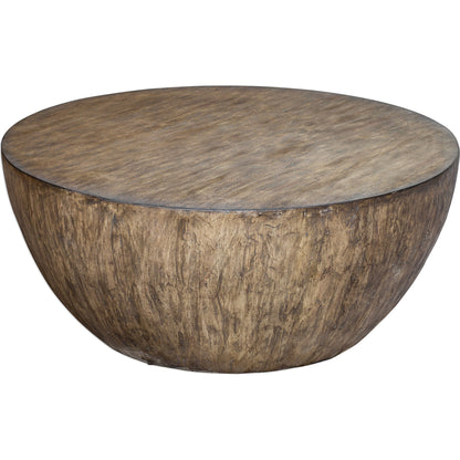 Lark Round Wood Coffee Table by Uttermost. Made from mdf carb phase 2 with javawood, resin in a eclectic & global style.