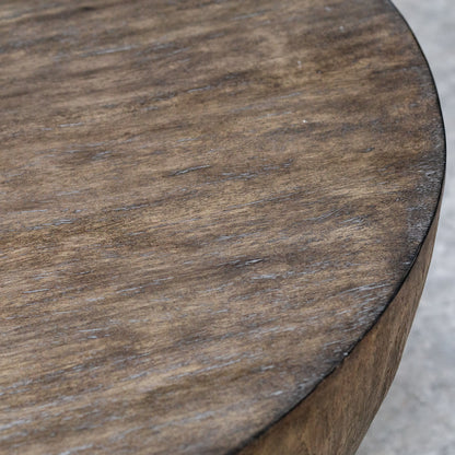 Lark Round Wood Coffee Table by Uttermost. Made from mdf carb phase 2 with javawood, resin in a eclectic & global style.
