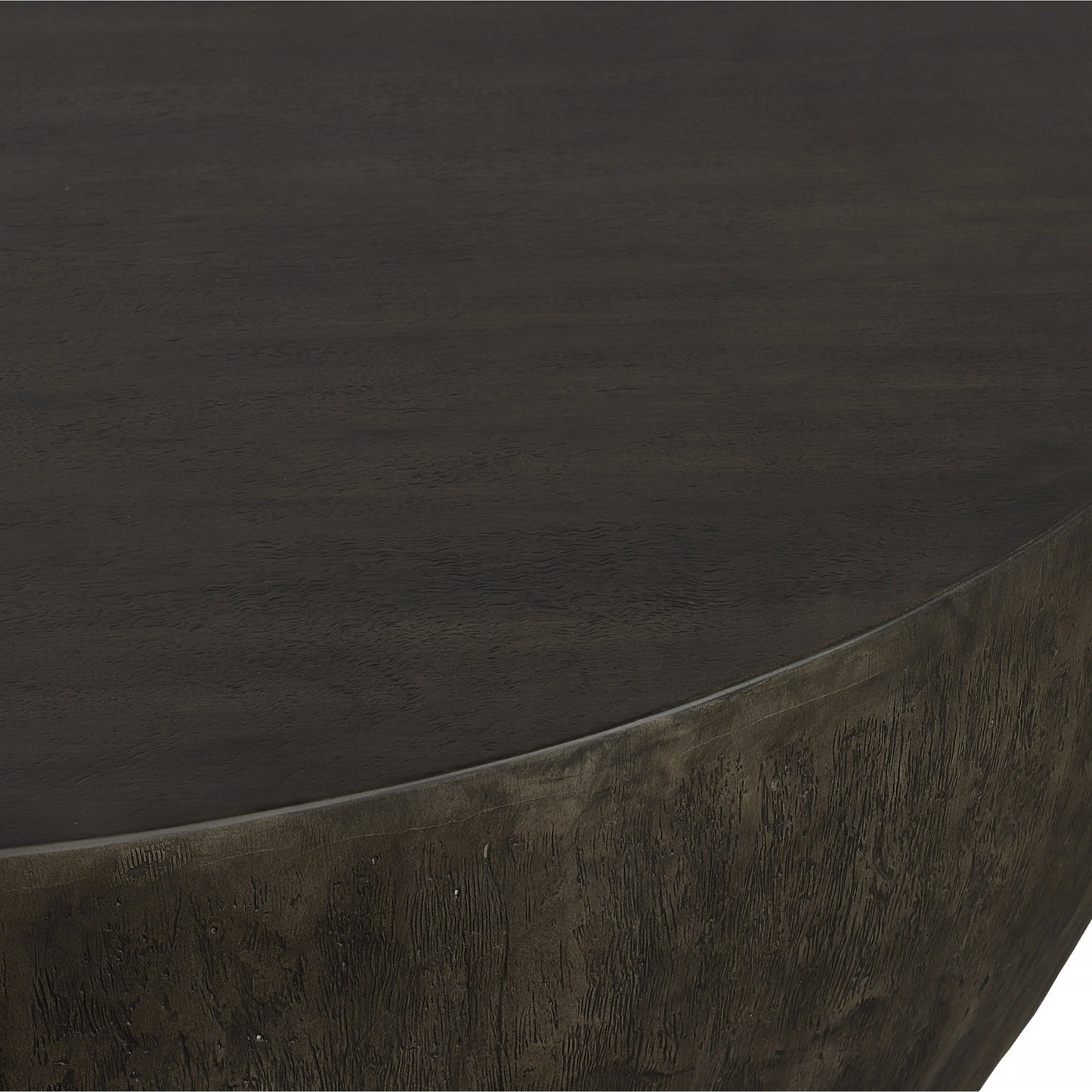002 S-338765 | Closeup | Lark Round Wood Coffee Table by Uttermost. Made from mdf carb phase 2 with javawood, resin in a eclectic & global style.