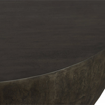 Lark Round Wood Coffee Table by Uttermost. Made from mdf carb phase 2 with javawood, resin in a eclectic & global style.