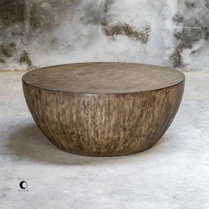 Lark Round Wood Coffee Table by Uttermost. Made from mdf carb phase 2 with javawood, resin in a eclectic & global style.