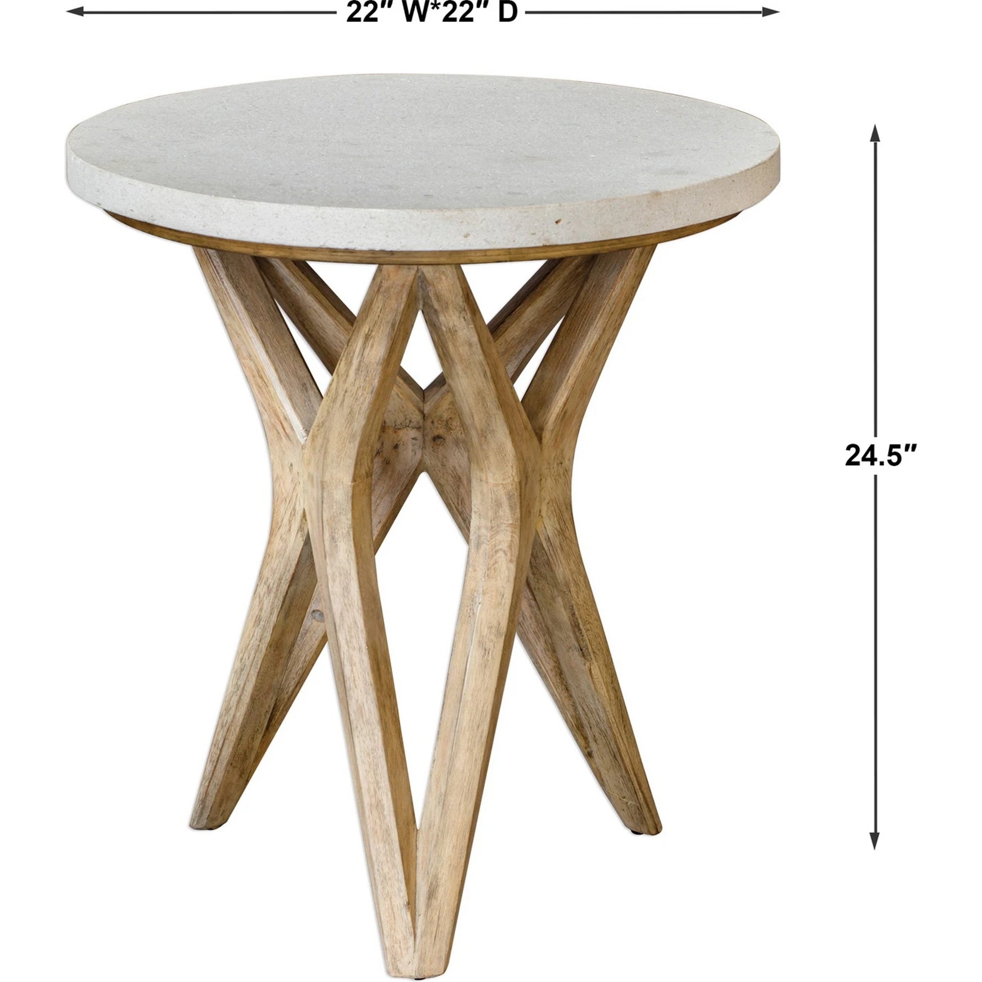 Marnie Limestone Accent Table by Uttermost. Made from javawood with plywood carb phase 2, limestone in a eclectic & global style.