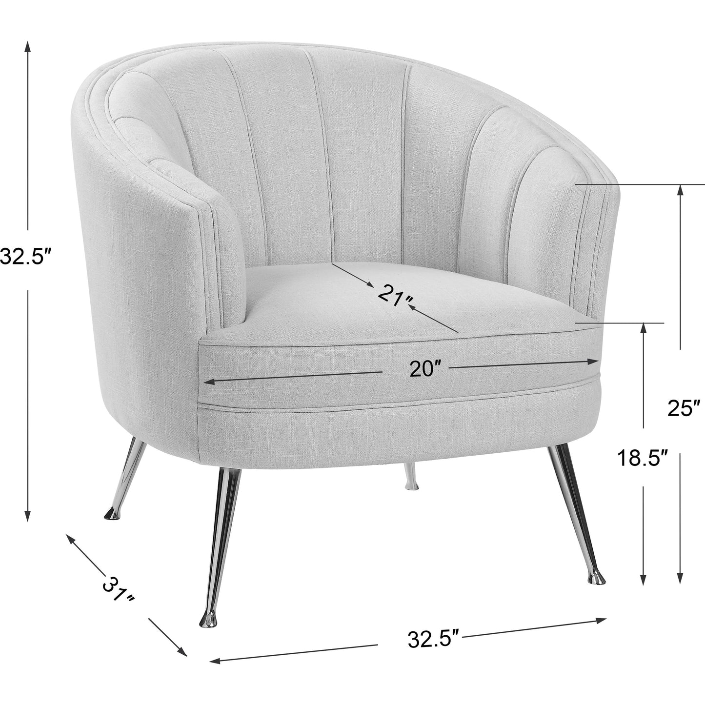 011 SR-388975 | Additional Silo | Janie Accent Chair by Uttermost in polished nickel. Made from fabric, plywood, foam, iron in a modern style.