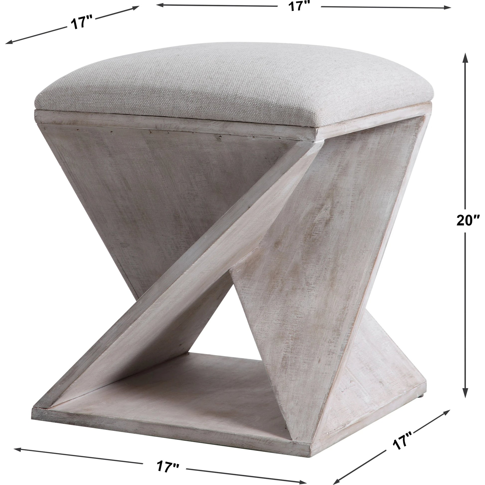Benue Ottoman by Uttermost in gray. Made from fir, mdf, linen in a modern style.