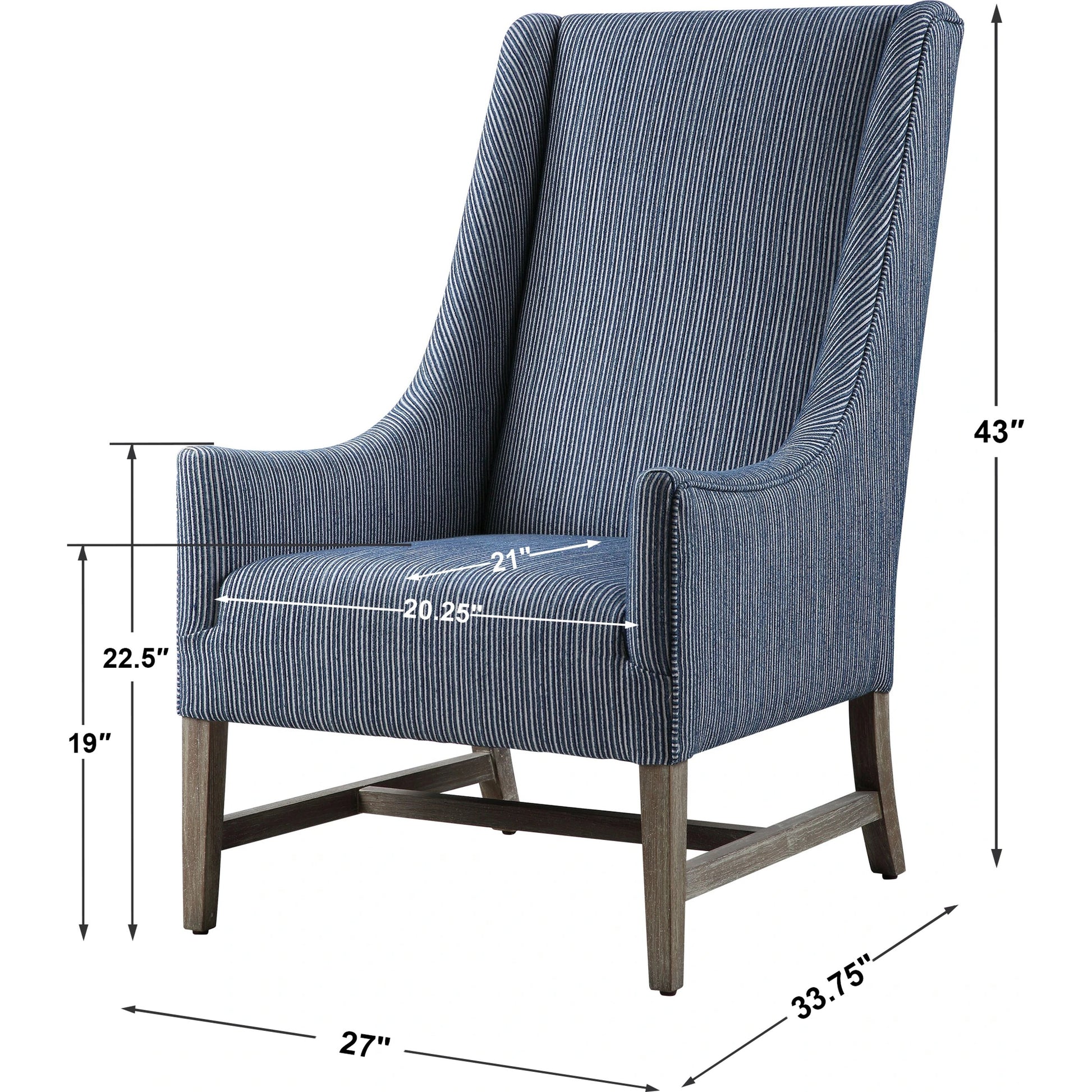 Galiot Wingback Accent Chair by Uttermost. Made from rubber wood, eucalyptus, fabric, foam, plywood in a modern style.