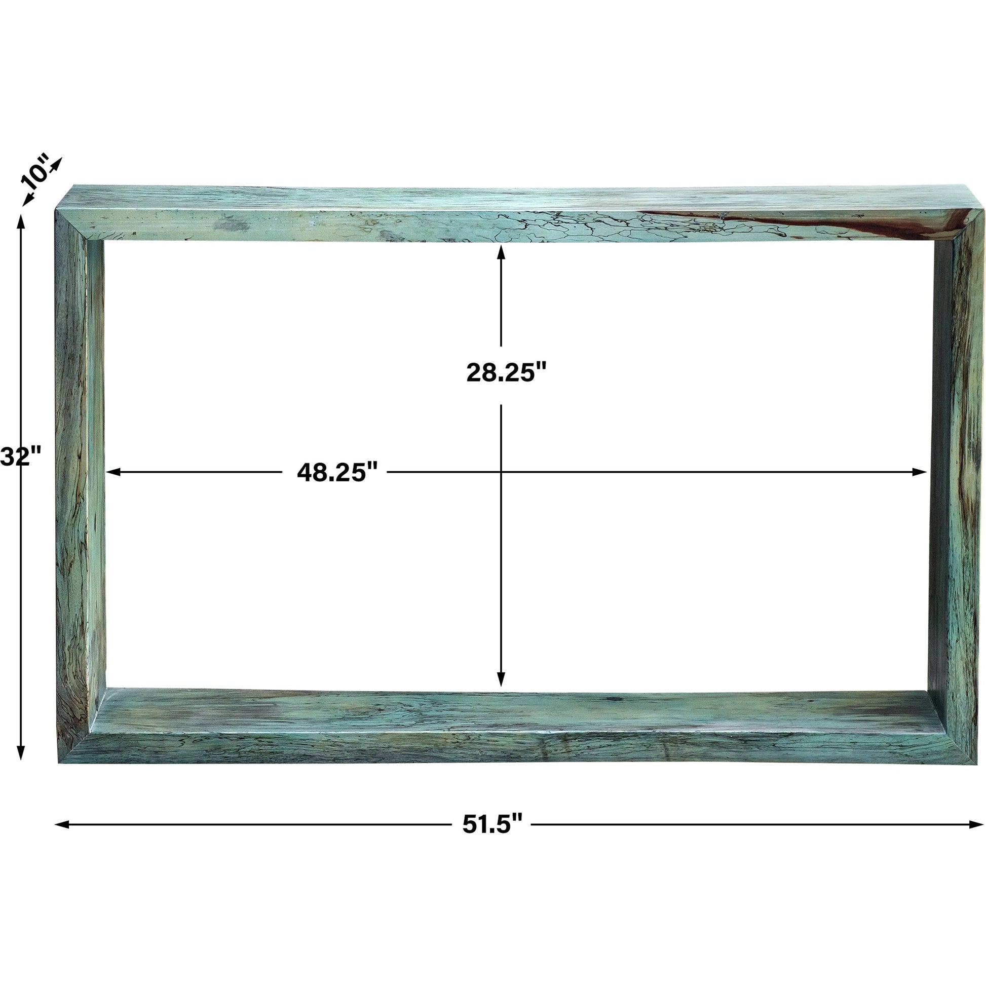 Teo Console Table by Uttermost in caribbean blue green. Made from solid wood in a eclectic & global style.