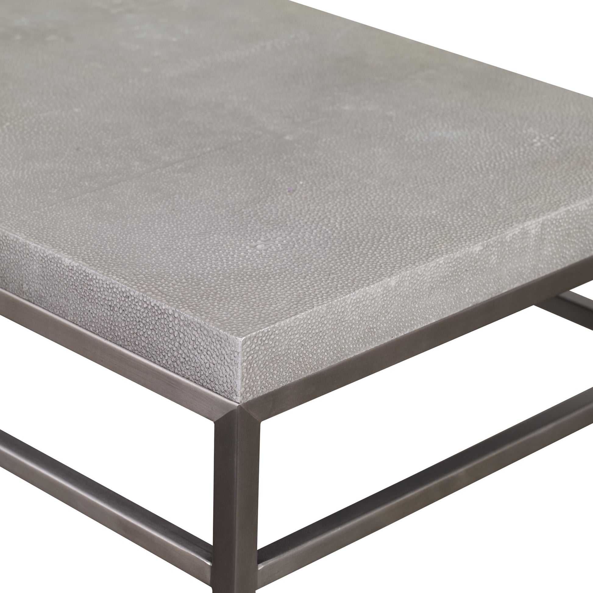 Clea Console Table by Uttermost. Made from stainless steel, mdf, faux shargreen in a modern style.