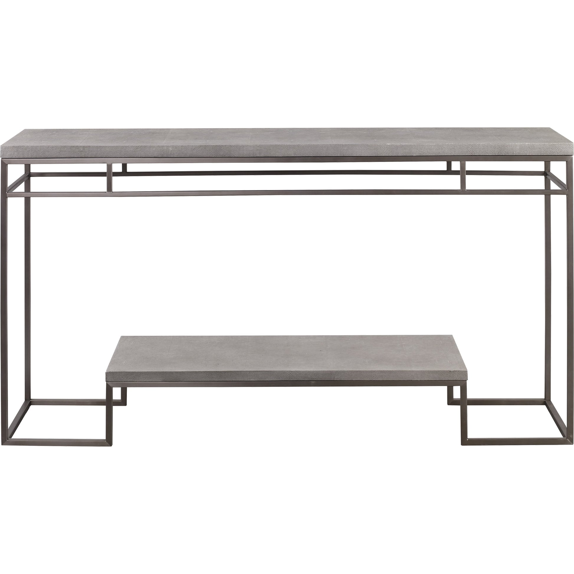 Clea Console Table by Uttermost. Made from stainless steel, mdf, faux shargreen in a modern style.