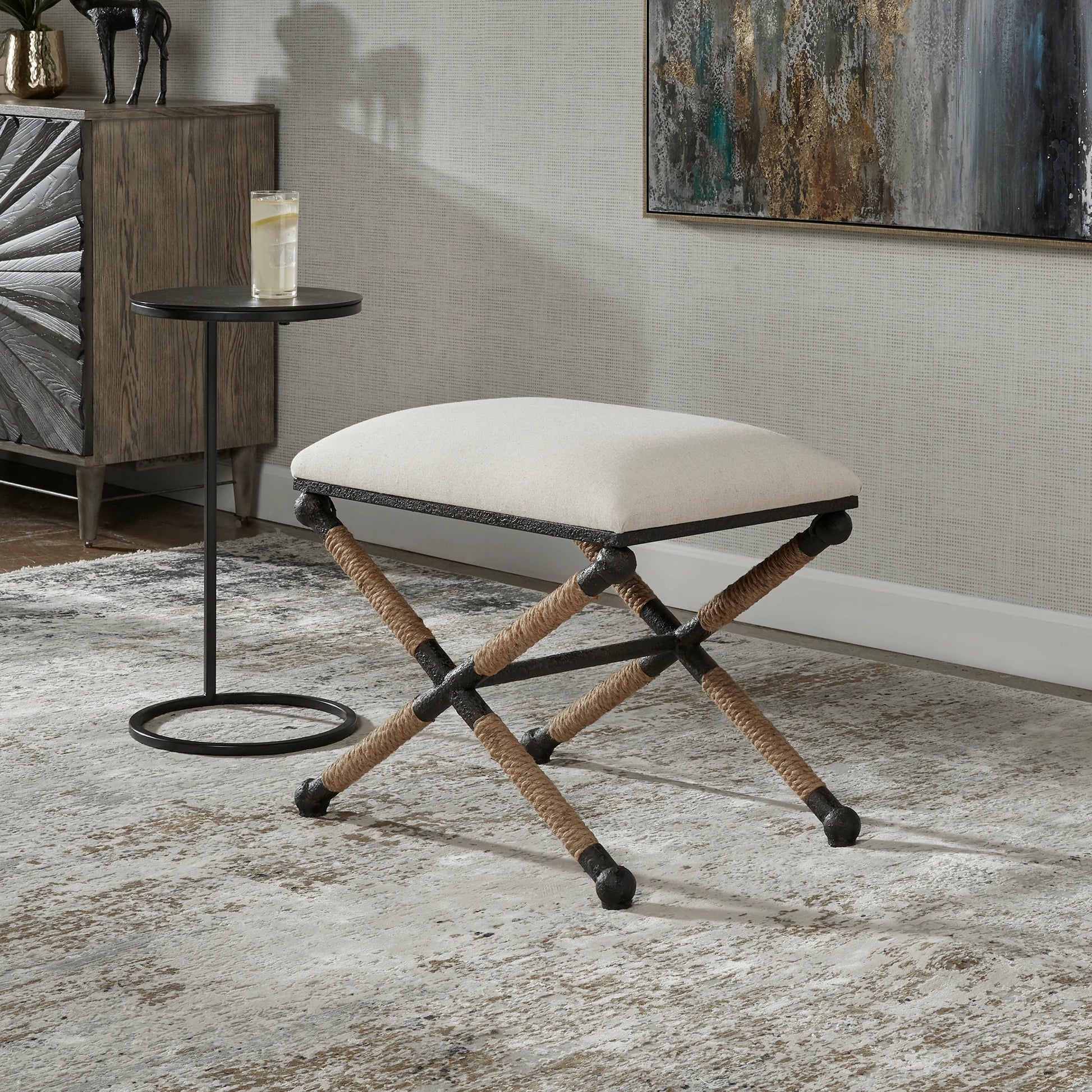 Firth Small Bench by Uttermost. Made from unique in a coastal style.