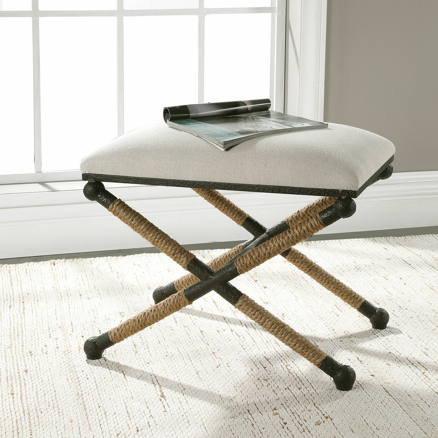 015 SR-824175 | Lifestyle | Firth Small Bench by Uttermost. Made from unique in a coastal style.