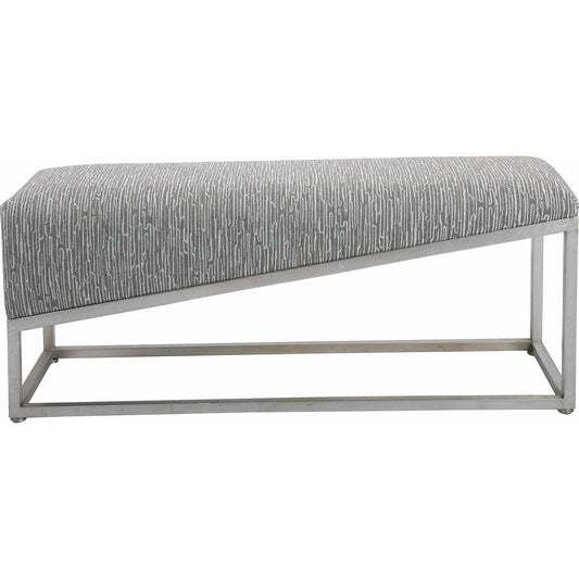 Uphill Climb Geometric Bench by Uttermost. Made from fir, iron, fabric, foam in a modern style.