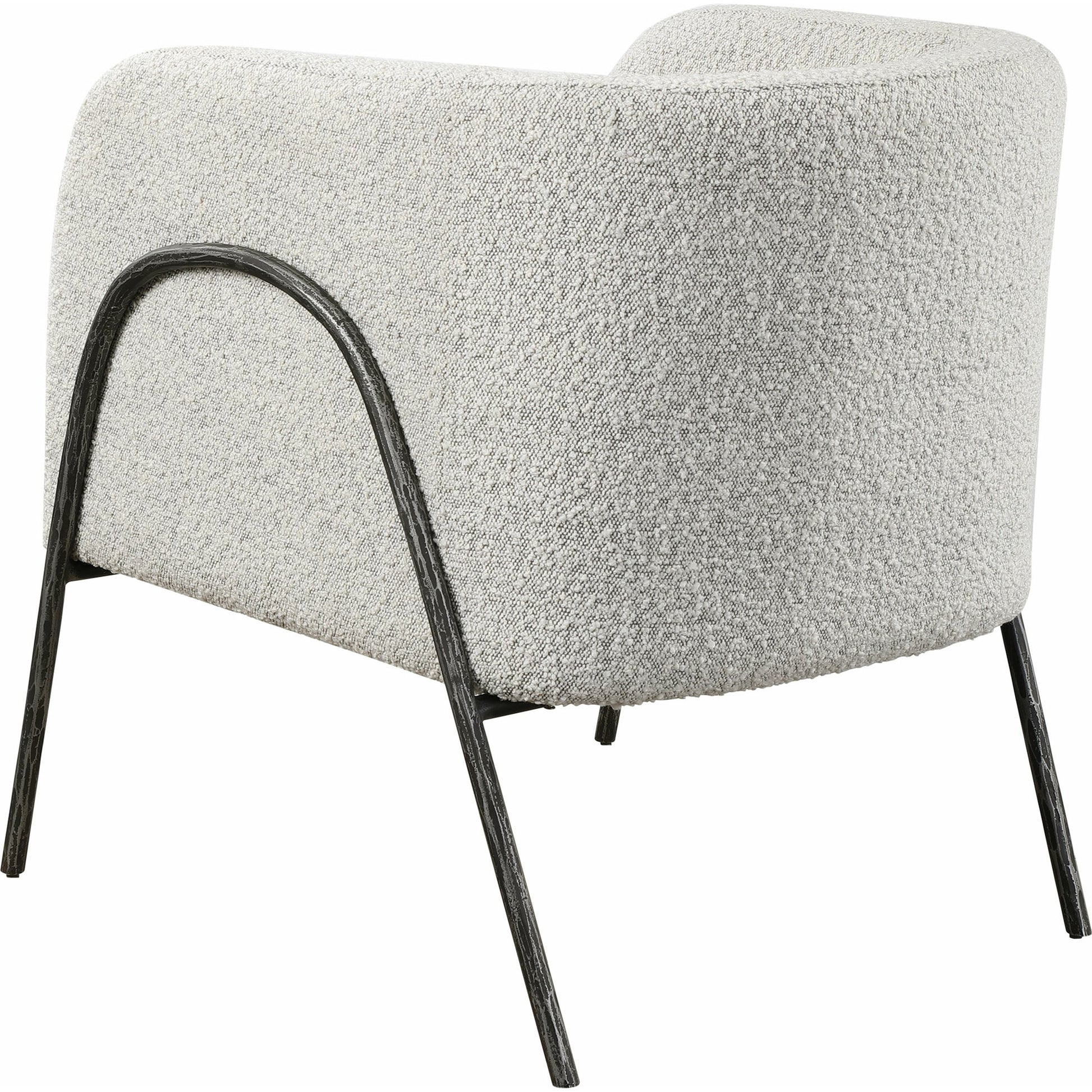 Jacobsen Accent Chair by Uttermost in ivory, warm gray and iron. Made from fabric, foam, plywood, iron in a modern style.